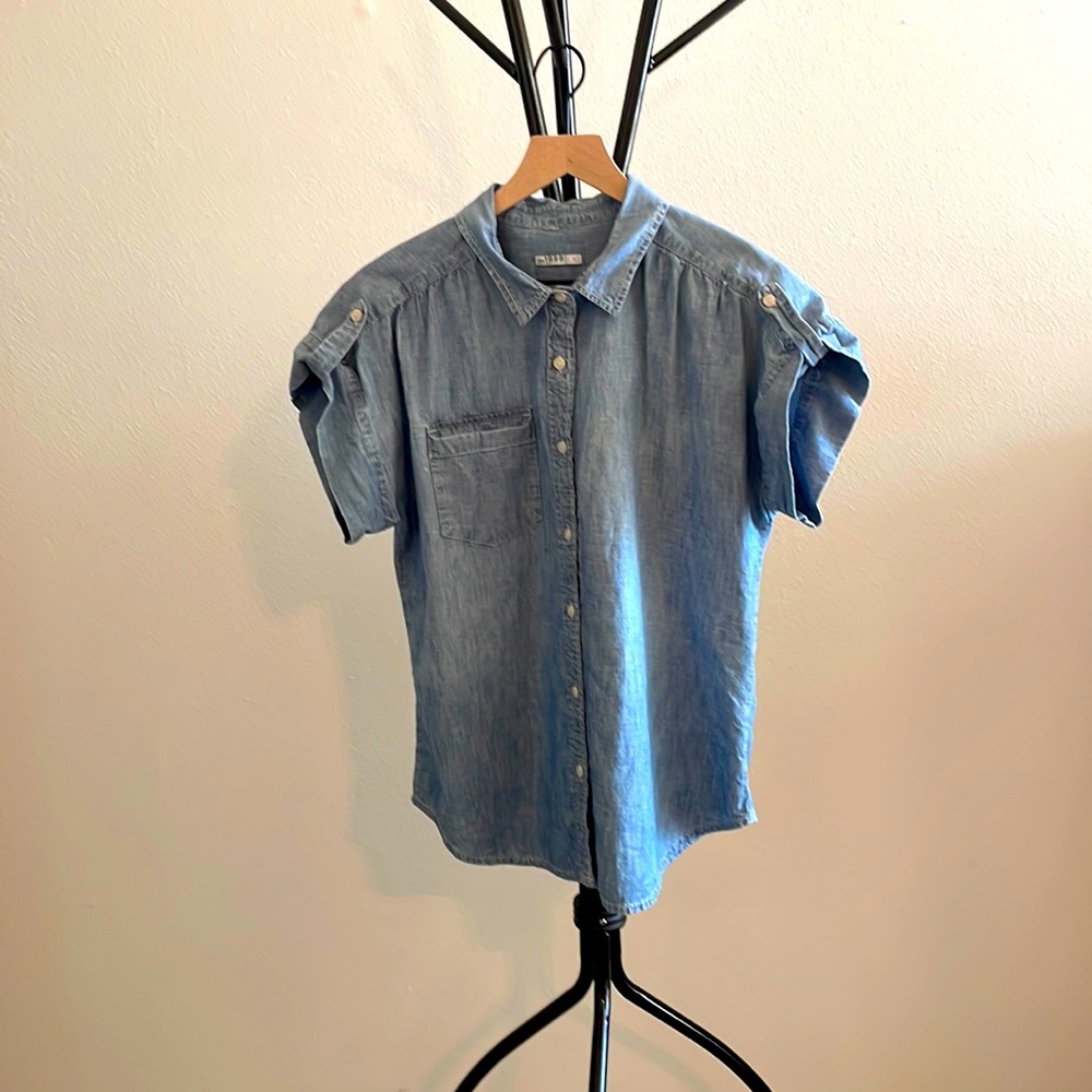 Short Sleeve Denim Button Up